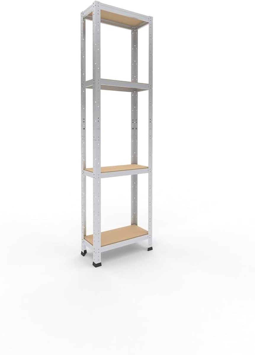 Shelfplaza Home 180x50x23cm metalen stellingkast verzinkt: 4x175kg | stellingen Berging stelling Garagekast Metalen opslagstelling Opbergstelling Zware stelling Opslagrek Garage stelling