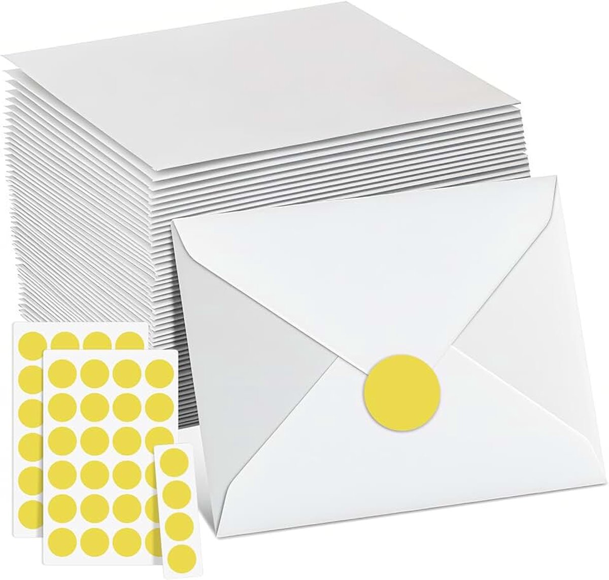 Wit, 50 stuks, 120 g/m², enveloppen, bruiloft, enveloppen voor DIN B6, wenskaarten, uitnodigingskaarten, bruiloft, verjaardagskaarten, Kerstmis (wit)