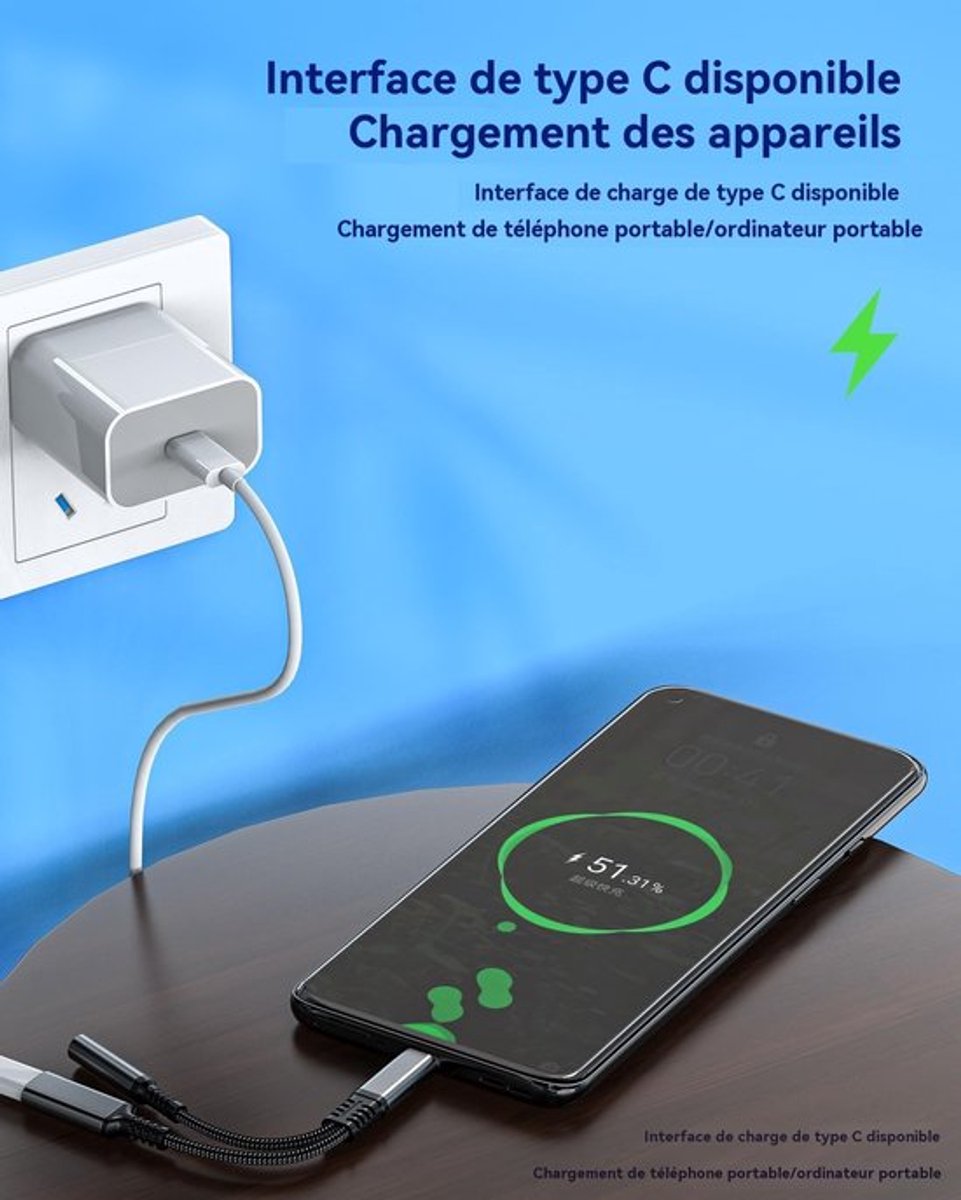 USB C naar 3.5mm Jack Adapter (2-in-1) voor iPhone 16/15 Pro, Galaxy en iPad