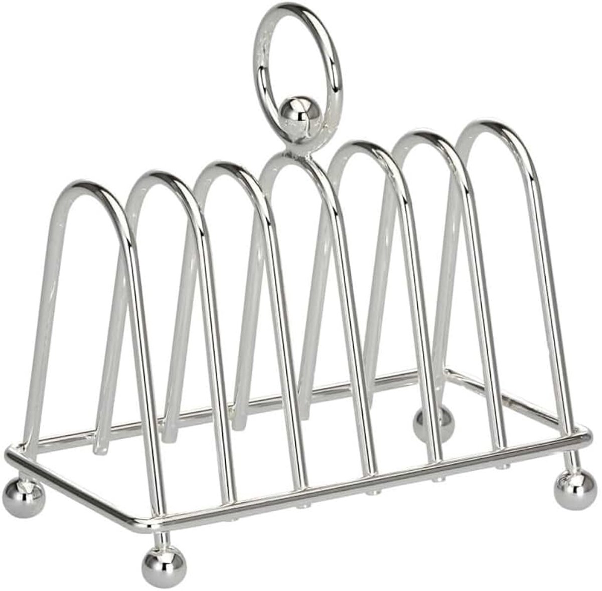 Toaststandaard klassiek edel verzilverd, toaststandaard voor 6 sneetjes, 13,5 x 7 cm x 12 cm