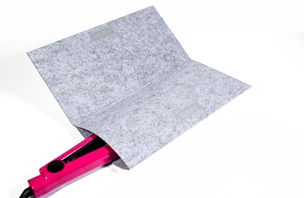 Stijltang Mat - Beschermhoes Stylingtools - Haar Styling - Hittebestendig Vilt - 30x30 cm - Lichtgrijs