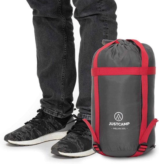 XXL slaapzak 235x100 cm (lxb) dekenmodel voor volwassenen met capuchon Slaapzak voor camping van Luxe Camping — afbeelding 4