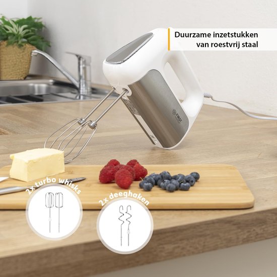 Keukenmachine Mixer - Handmixer Deegmixer - Bakken en Koken - Automatische Aandrijving - 3.4 Liter Kom - Wit Grijs — afbeelding 4