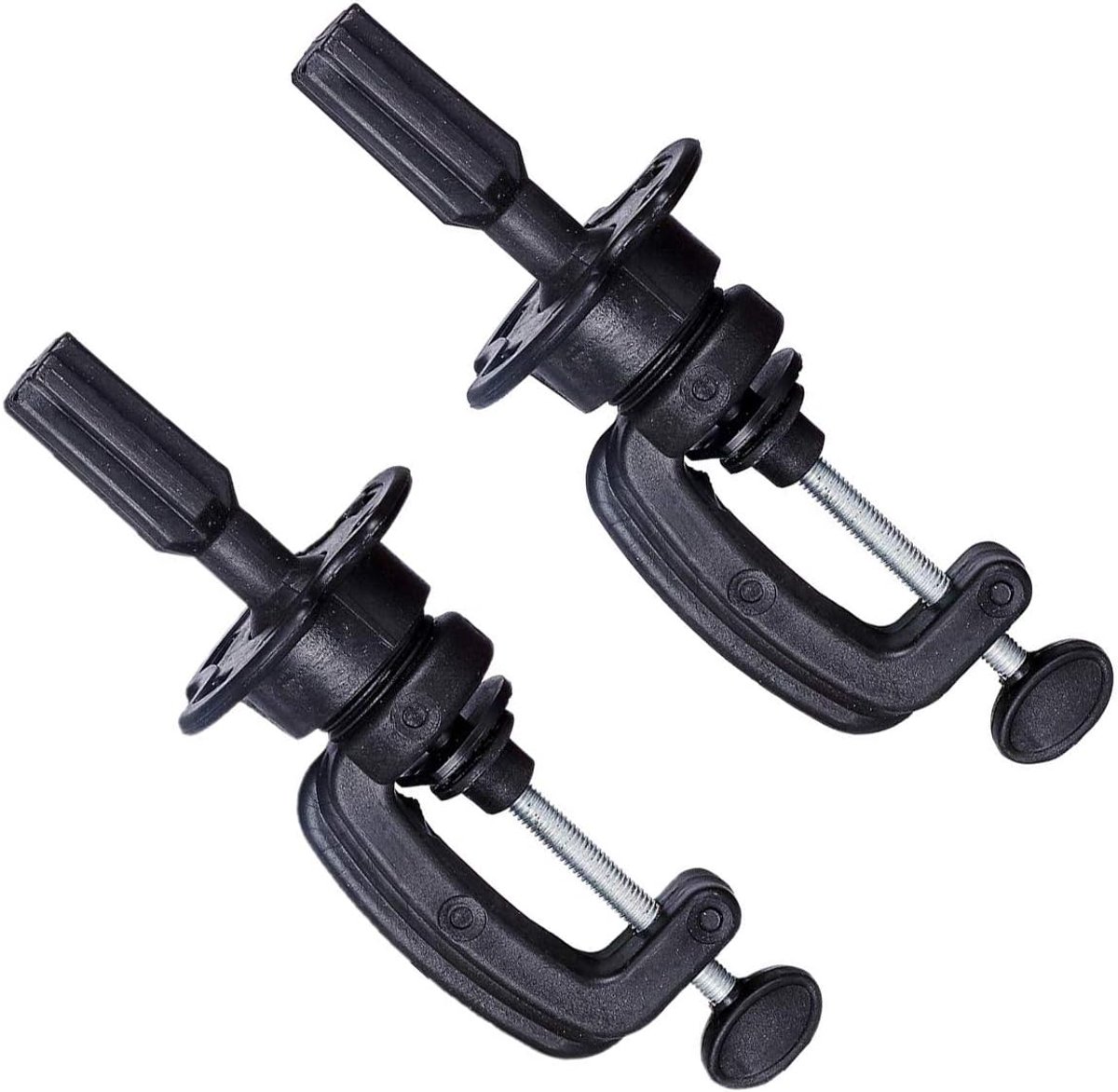 Oefenkophouder Standaard Trainingskoppen Etalagepop - 2 Stuks Hoofdstandaard, Cosmetology-Houder/Standaard Voor Trainingshoofd, Tafelklem, Clipsteun, Zwart