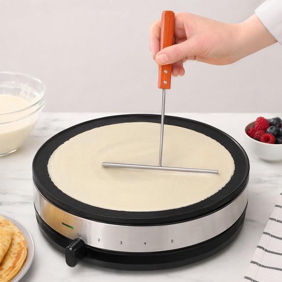 Spatels, gereedschap voor crêpes, deegverdeler - T-vormige pannenkoekverdeler, deegverdeler, roestvrij staal, hittebestendig, antiaanbaklaag en gemakkelijk te reinigen — afbeelding 5