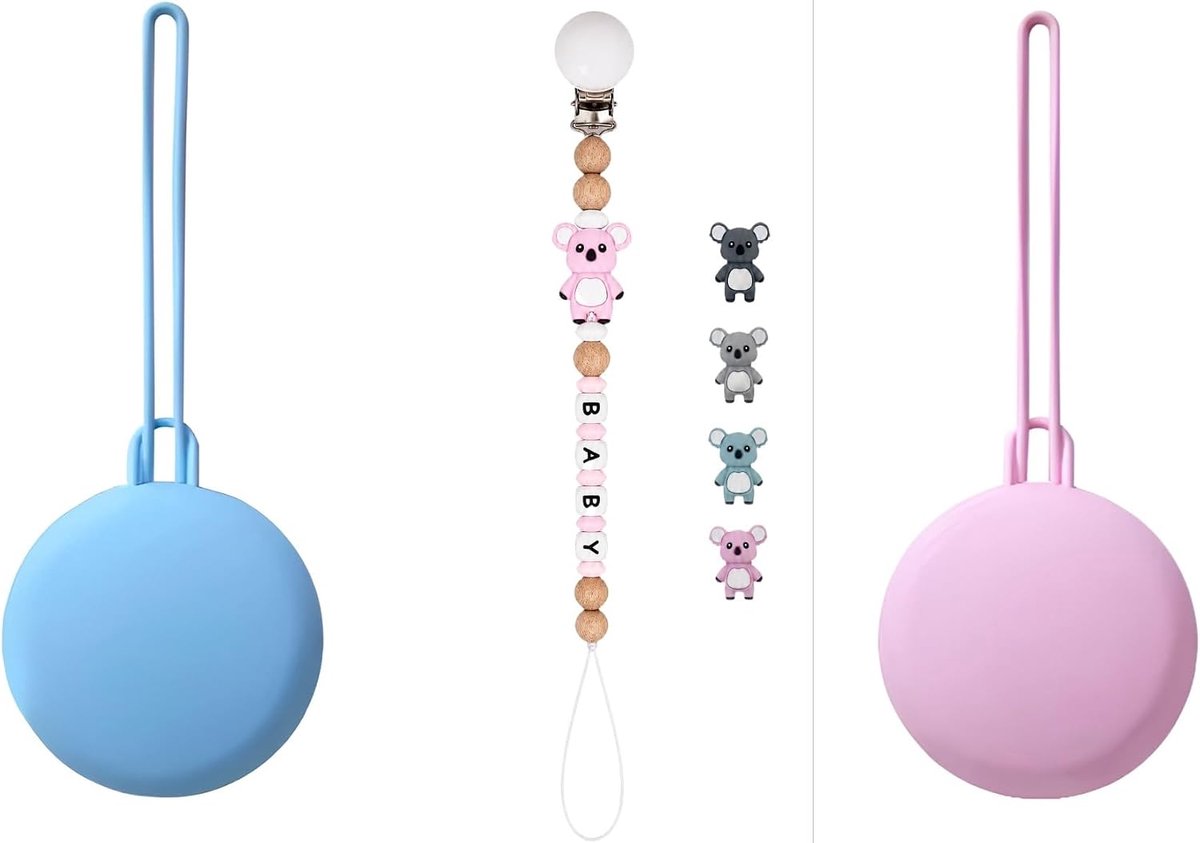 Fopspeenketting met fopspeenhoes - siliconen - 3D-dier koala - praktische fopspeenhouder - SnelShoppen