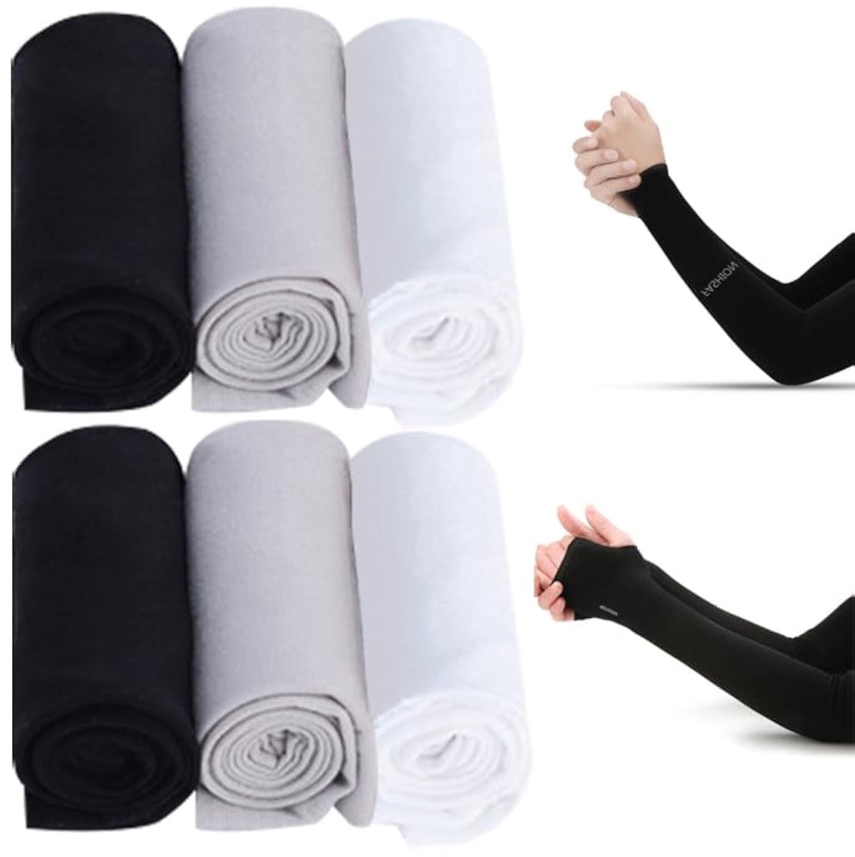 Armmouwen UV-bescherming - verkoelende armmouwen - ademend materiaal - ideaal voor outdoor-activiteiten - SnelShoppen