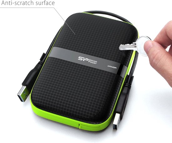 Externe Harde Schijf - Draagbare Opslag - Bestanden Opslaan - Militaire Valbescherming - 1TB Capaciteit - Zwart — afbeelding 2