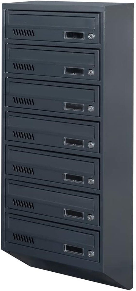 Brievenbussysteem - Postbus Deuren - Post Ontvangen - Vandaalbestendig Plaatstaal - 20 cm Diep - Grijs RAL 7016