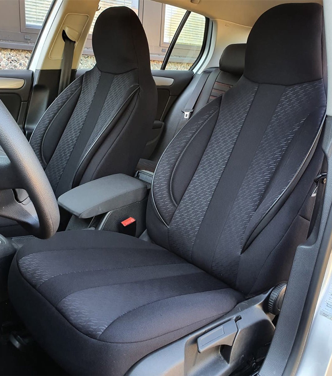 Autostoelhoezen voor Kia Sorento BJ vanaf 2020 – Stoelhoezen voor bestuurder en passagier in Zwart
