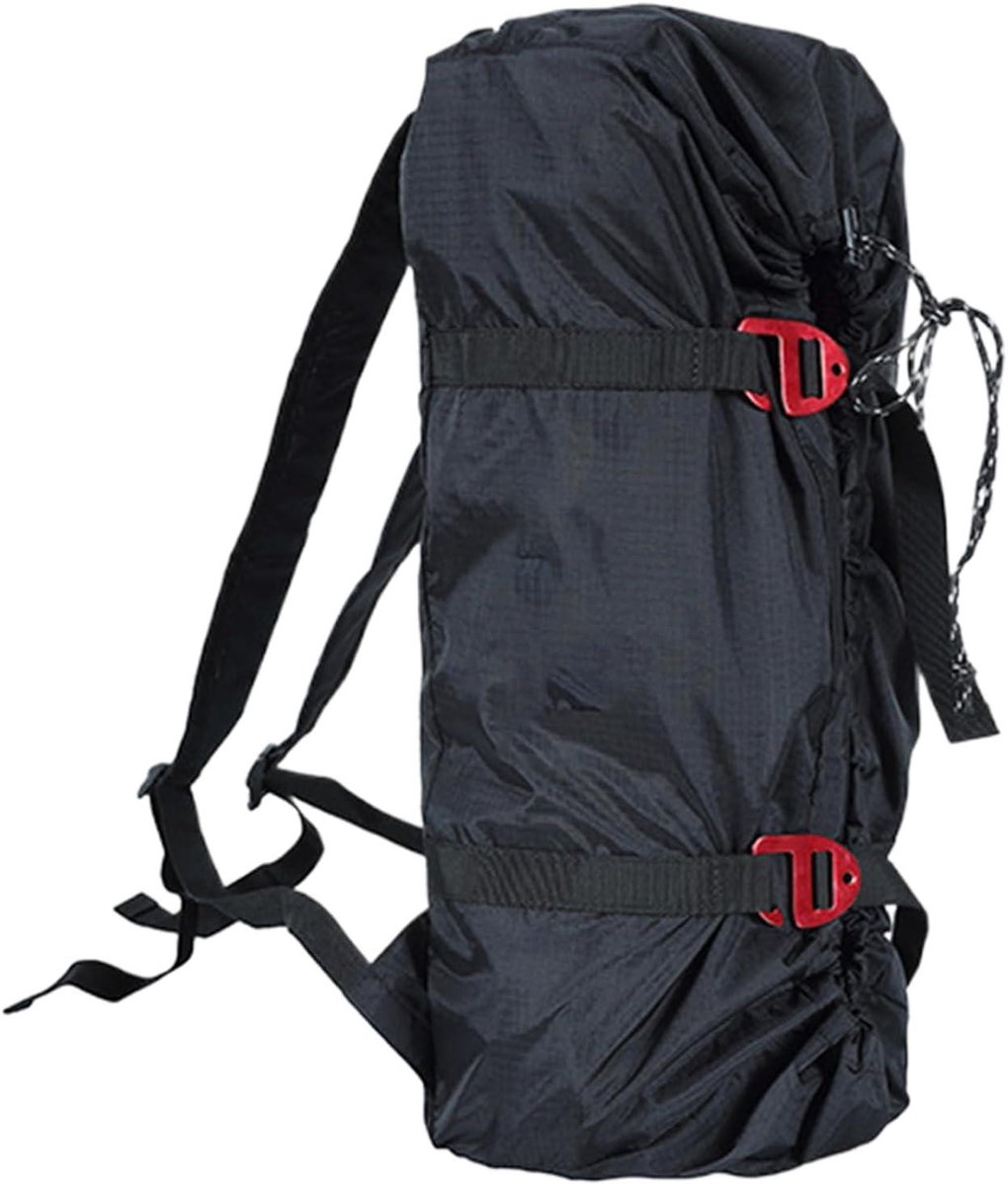 Touwtas Klimrugzak - Outdoor Tas - Sportuitrusting Opslag - Geïntegreerd Grondzeil - 20 x 22 x 5 cm - Zwart