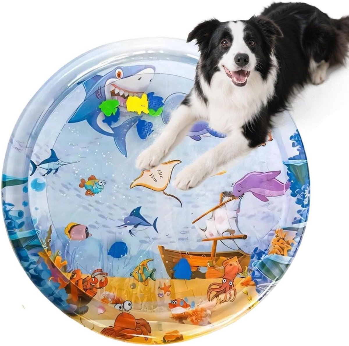Water Speelmat Kat - Koelmat Huisdier - Spelen en Koelen - Interactieve Watereffecten - 60 cm - Blauw