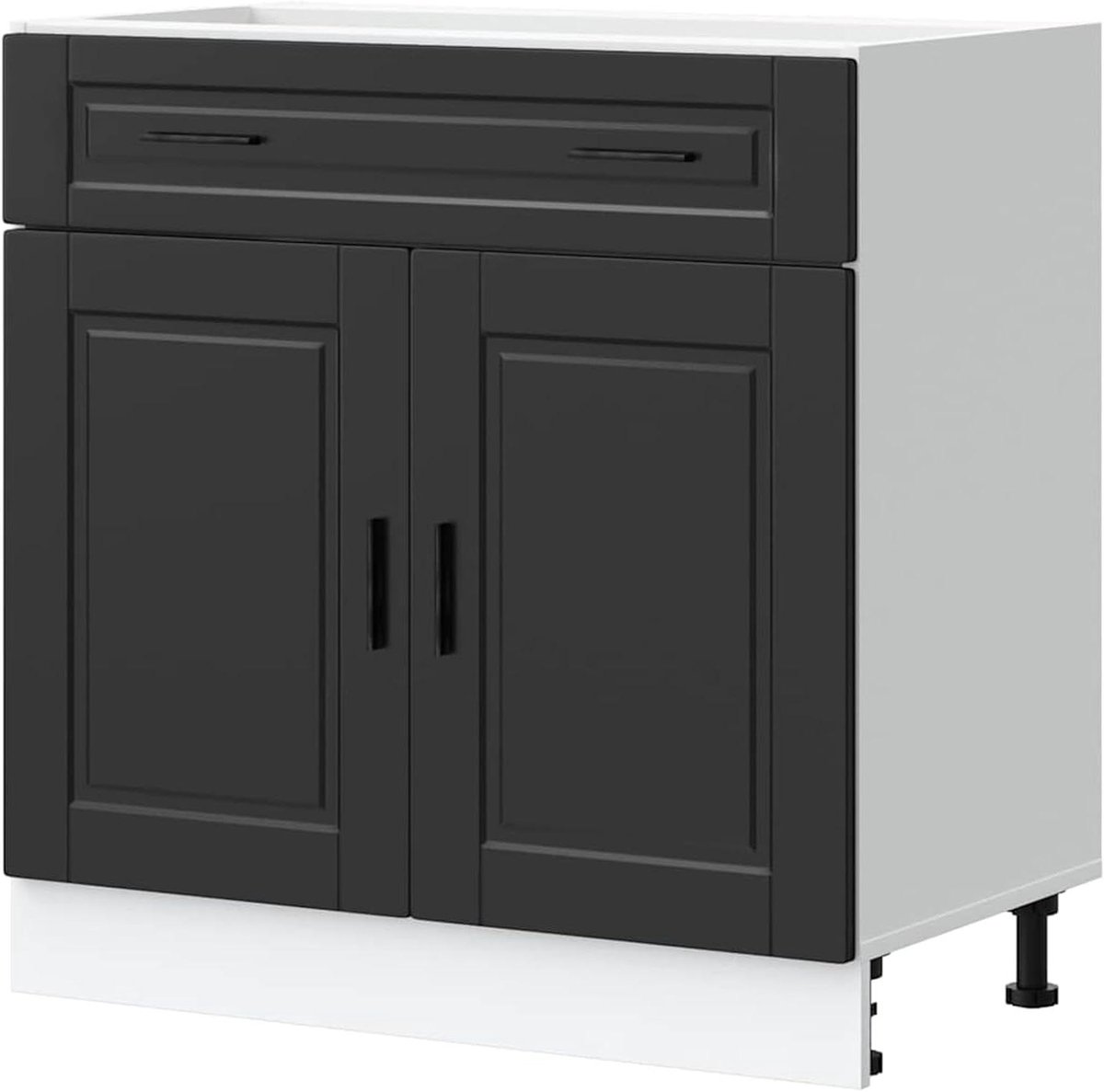 Keukenonderkast - Wandkast - Keuken Organiseren - Verstelbare poten - 80 cm breed - Zwart
