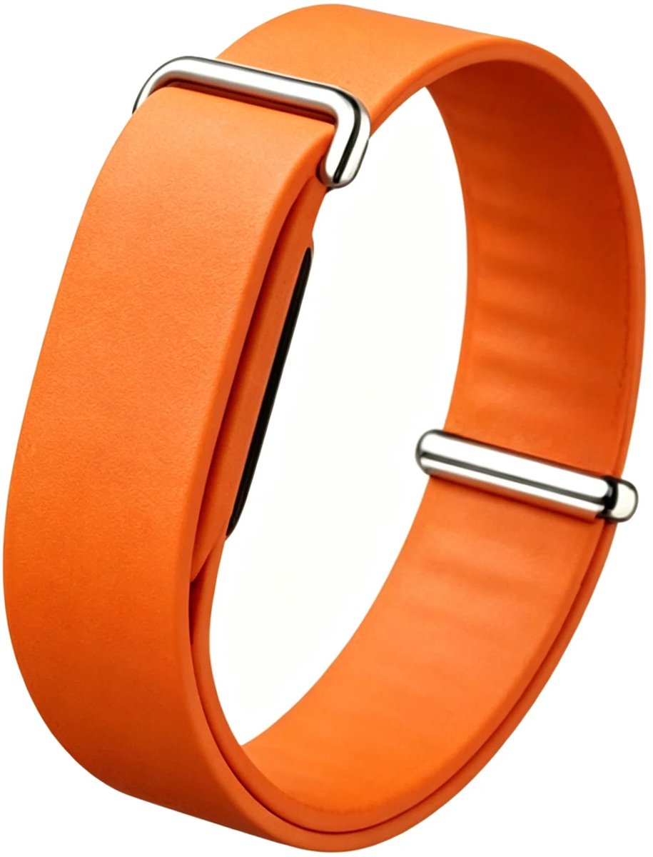 Strap-it Siliconen Plain bandje geschikt voor Fitbit Air - Oranje