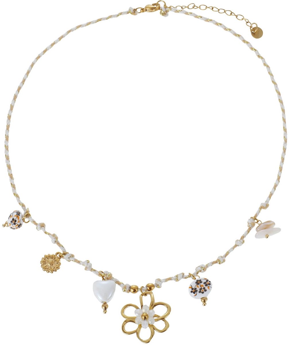 D-D20.4 N1144-010-2 S. Steel Rope Necklace Charms 40-45cm Beige