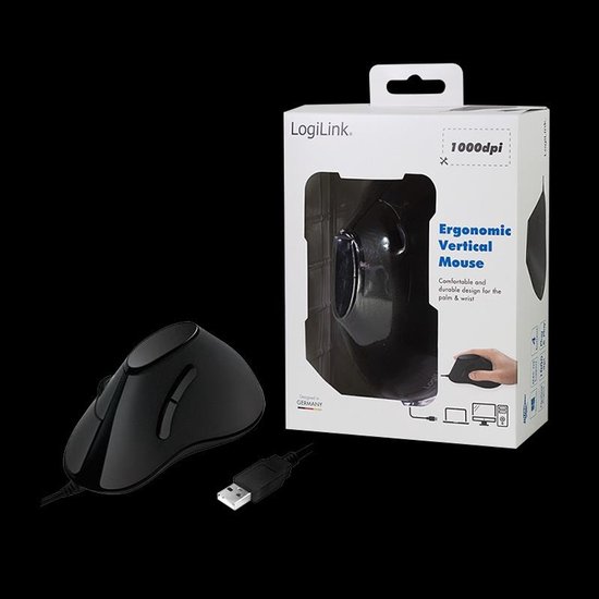 Logilink Bedrade Gamingmuis Voor Pc/Laptop, 1000 Dpi, Ergonomisch En Comfortabel.
