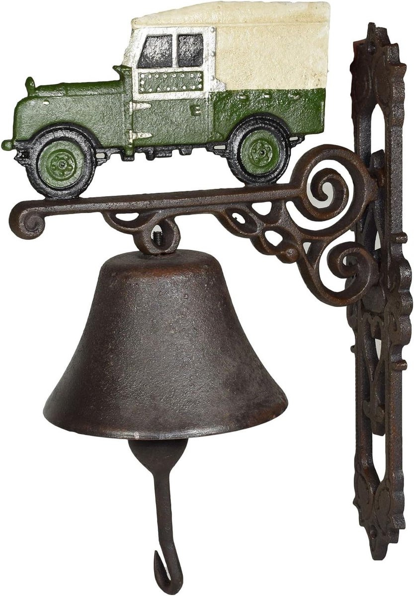Gietijzeren Bel - Wanddecoratie Bel - Deur Aankleding - Antieke Stijl - 34 cm Lengte - Antiek Bruin