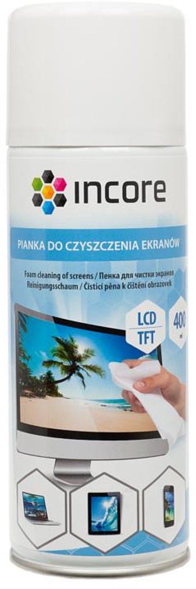 Incore Schuimspray Voor Monitor, Laptop, Tv 400 Ml Verwijdert Vingerafdrukken
