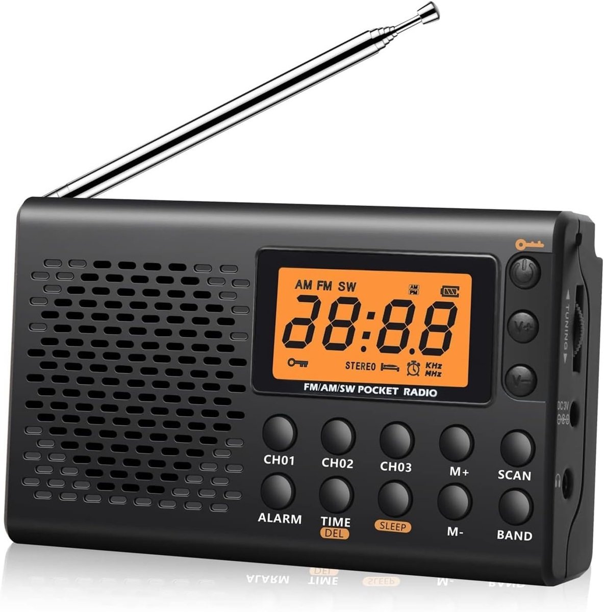 Draagbare Noodradio - Zwart - AM/FM - Oplaadbaar & Op Batterijen - Draagbare Radio - Wereldradio - Noodpakket Must Have - Zakradio - Voor Rampen - Kleine - Transistor Radio - Telescopische Antenne - Zwart