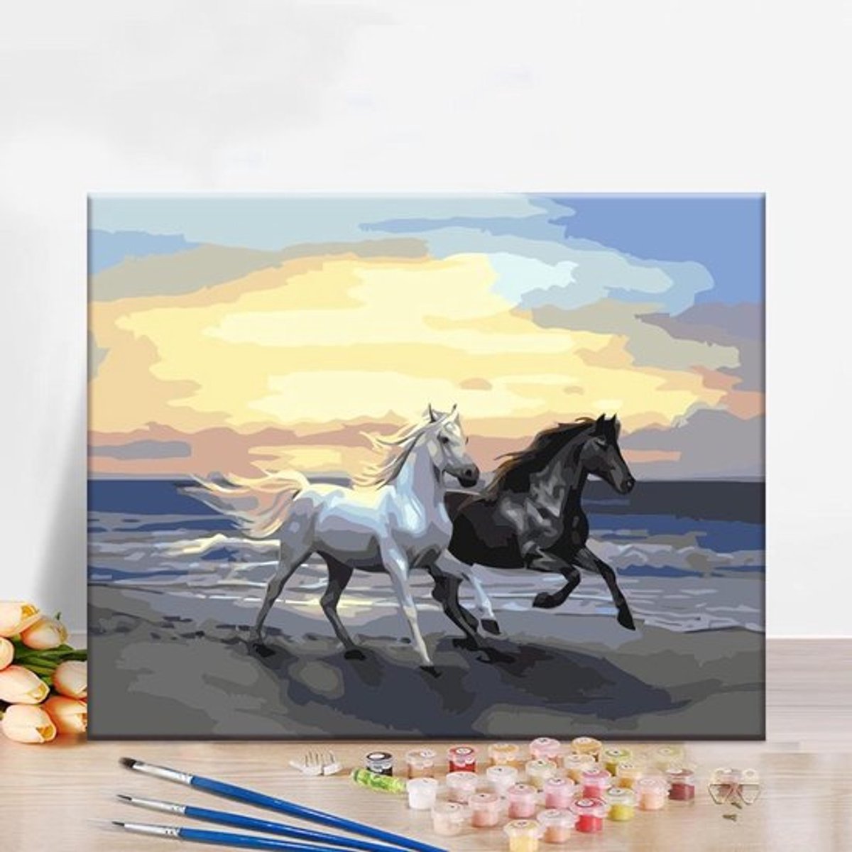 Schilderen op nummer set - paard thema - creatief schilder cadeau voor kinderen en volwassenen
