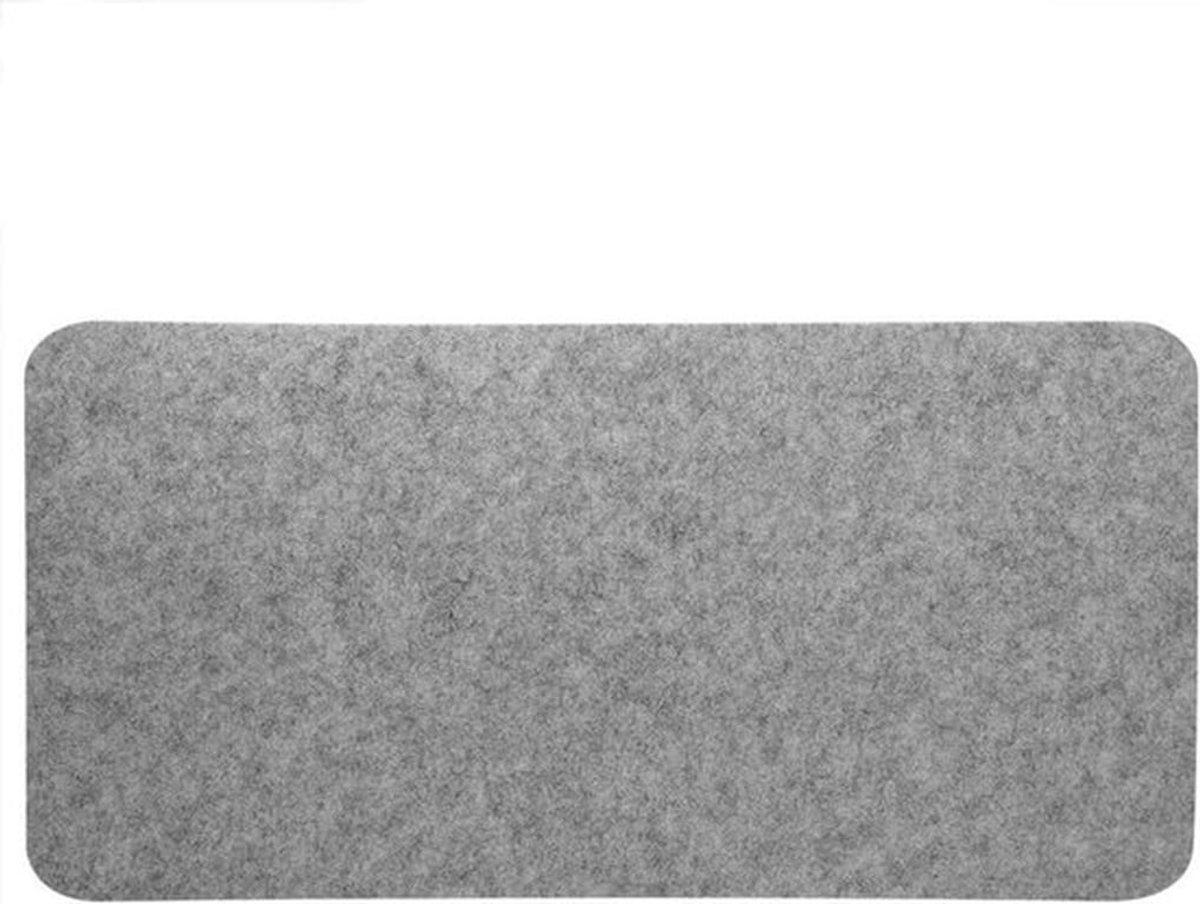 Bureaumat Vilt - Polyester - Antistatisch - Lichtgrijs - Computer PC - 68x33cm - Tafelmuis - Muis - Pomya Store - Grote Tapis Pad - Bureau Laptop