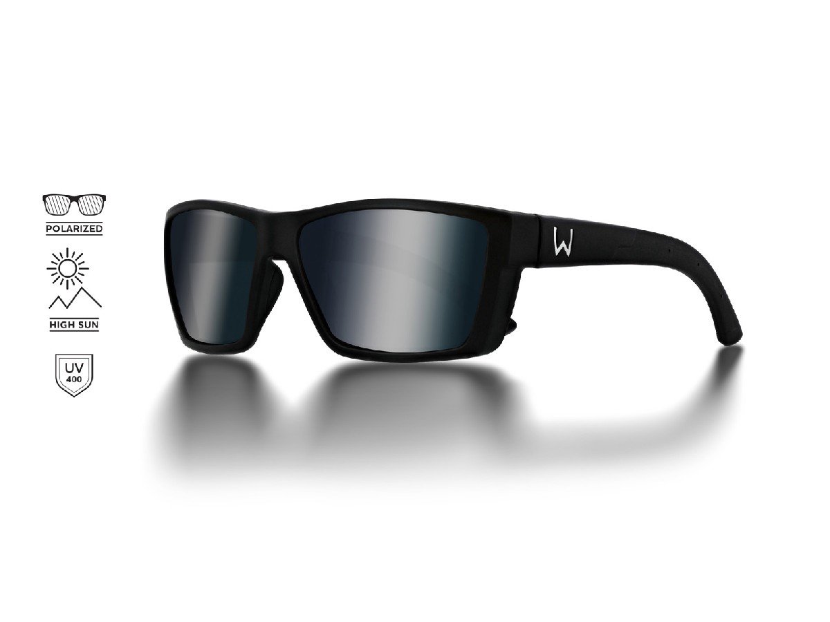 Westin W6 Street 100 Matte Black - LB Smoke LM Silver Flash AR Blue - Gepolariseerde Zonnebril