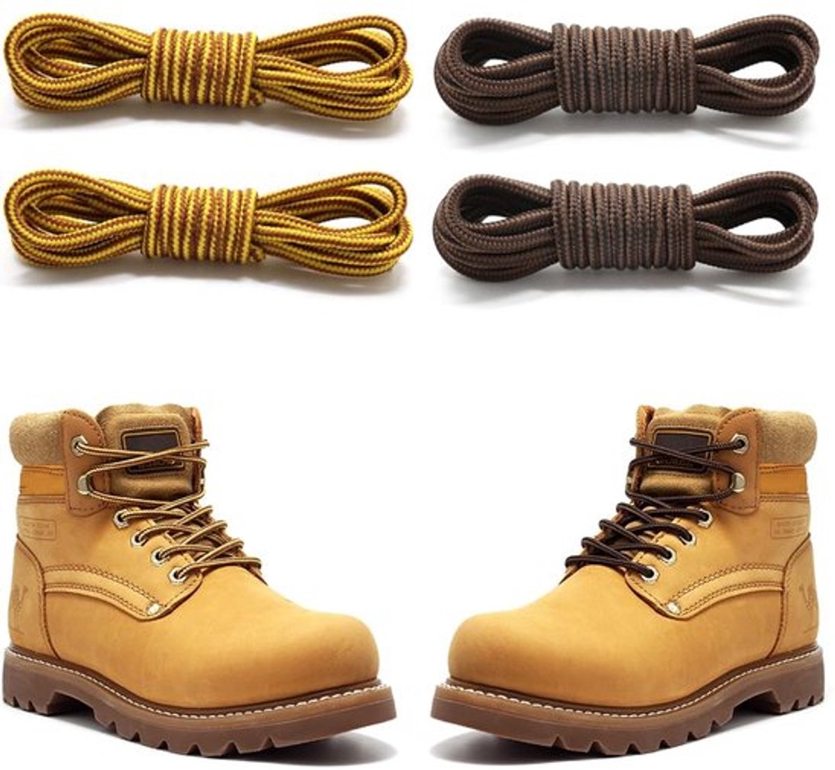 Veters Robuust en Duurzaam - Veters Rond - Veters voor Wandelschoenen - Veters voor Bergschoenen - Set van 2 Paar - Geschikt voor Trekking - Schoenenveters