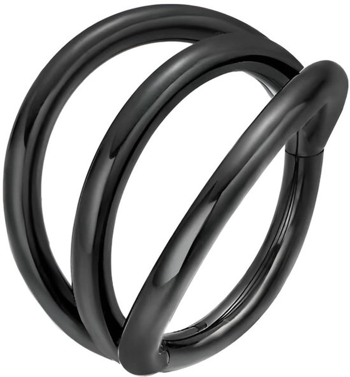 Neusring Opklapbaar - Septumring - Dubbele Ring - Kraakbeenpiercing - Roestvrij Staal 316 - Diameter 8 mm - Piercing