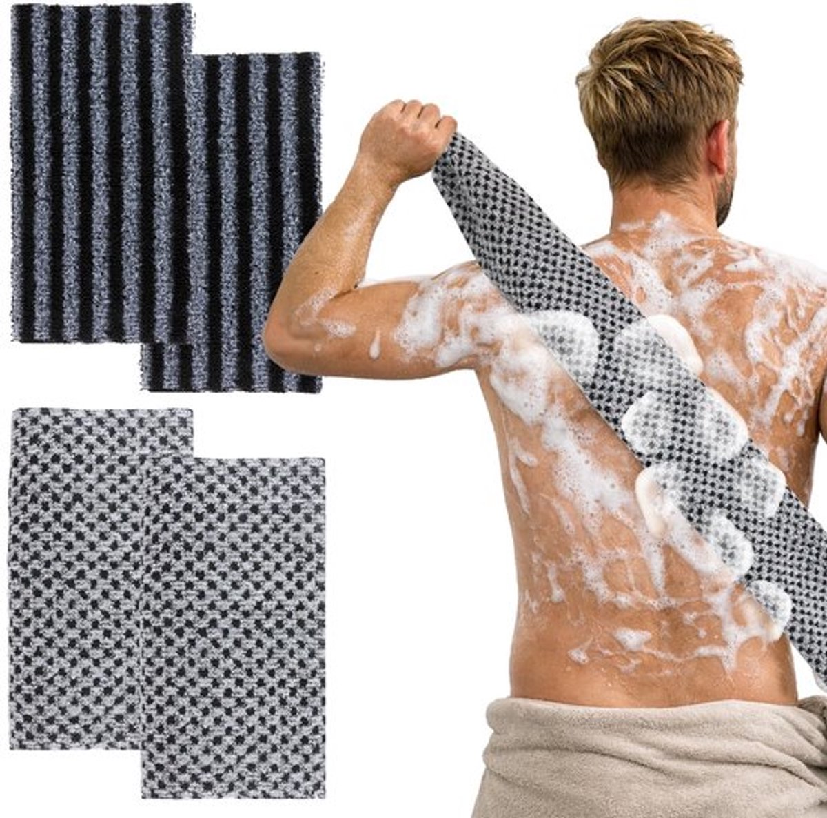 Peelinghandschoenen - Duurzaam - Dieptereiniging - Scrub Lichaam - Sneldrogend - Ademend - Herbruikbaar - Scrubhandschoenen