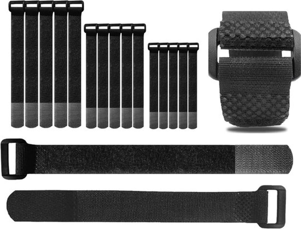 Klittenband kabelbinders hersluitbaar 25 stuks - Kabelmanagement en organizer
