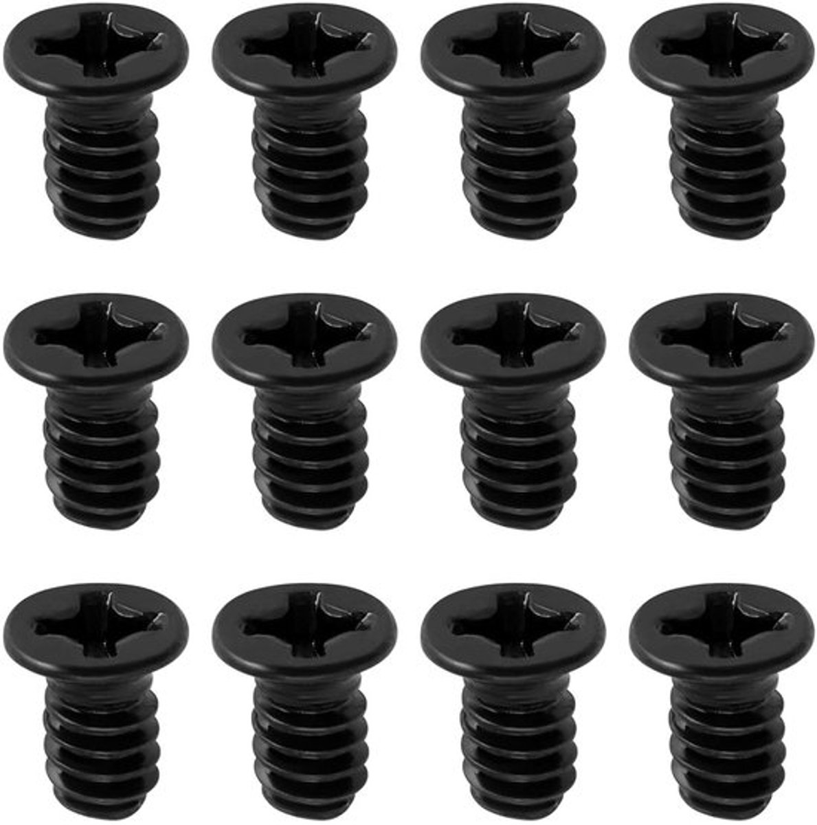 Zwarte schroef met verzonken kop - UNC 6-32 - 3,5 x 6 mm - Platte kruiskop - 100 stuks - Geschikt voor computer harde schijven - PC - 3,5 inch