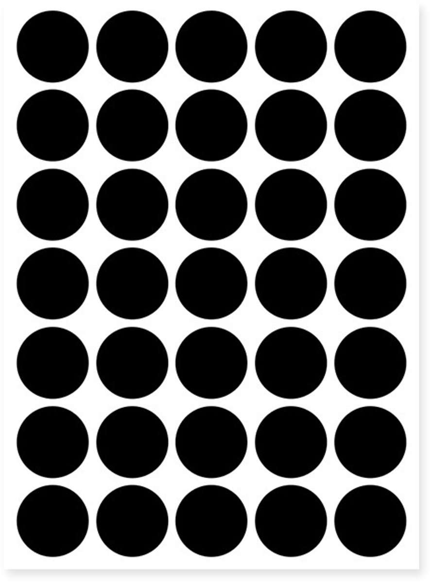 20 vellen rond zelfklevend papier van 10 mm – 10 kleuren, 4008 stippen | Zelfklevende stiften,zwart,25MM