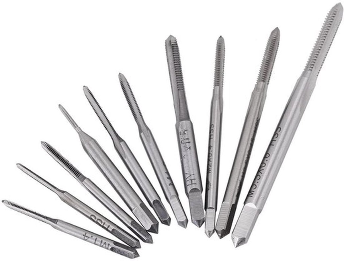 Schroefdraadboor Set - 10 Stuks - HSS Metrisch - M1 tot M3.5 - Duurzaam - Hoge Slijt- en Hittebestendigheid - Lange Levensduur - Schroefdraadset