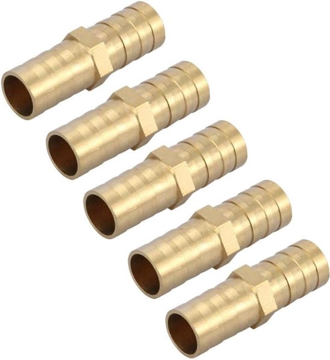 Rechthoekige messing adapter voor rechte buizen, 2-voudige connector voor buizen 6/8/10/12/14/16/20 mm (5 stuks)