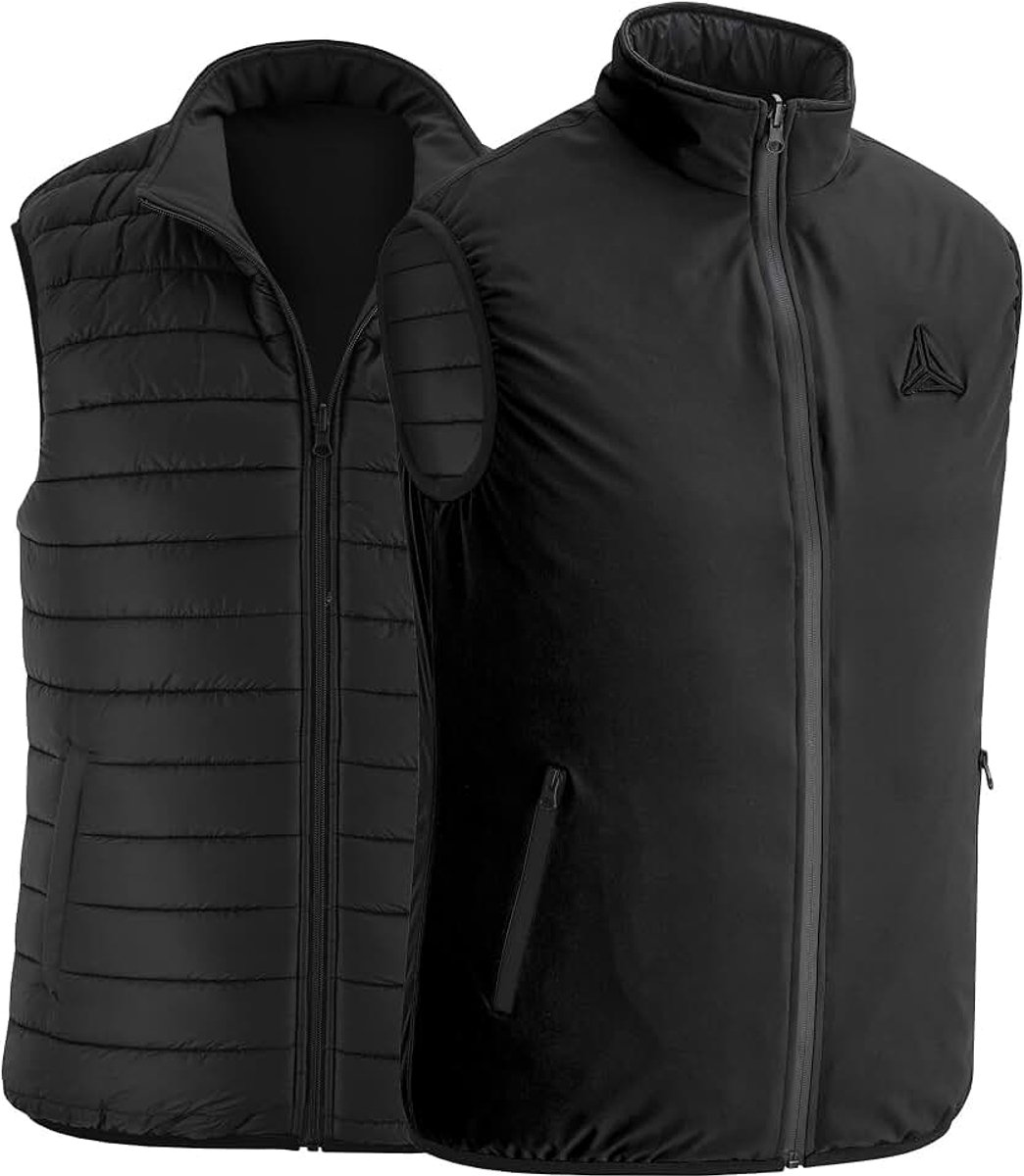 Bovenkleding voor heren, gewatteerd vest voor heren, twee-weg golfvest met waterdichte ritssluiting