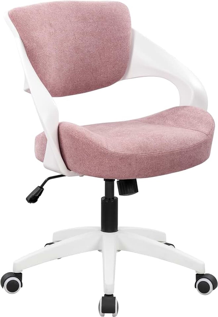 Ergonomische bureaustoel met gegoten schuimrubberen achterkant, verstelbare hoogte, professionele taakzitplaatsen (roze)