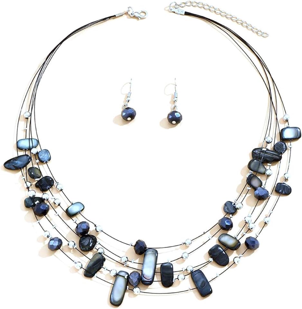 Sieraden Sets Boho Shell Kralen Kettingen Kleurrijke Gelaagde Strand Seashell Ketting en Oorbellen Sets Sieraden Geschenken Voor Haar