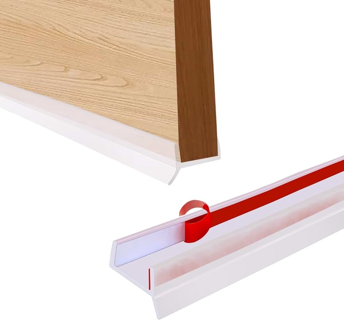 Plint afdichting plint keuken voor houten latten dikte 15 mm 16 mm 17 mm afdichtprofiel 5 m (transparant, 5)