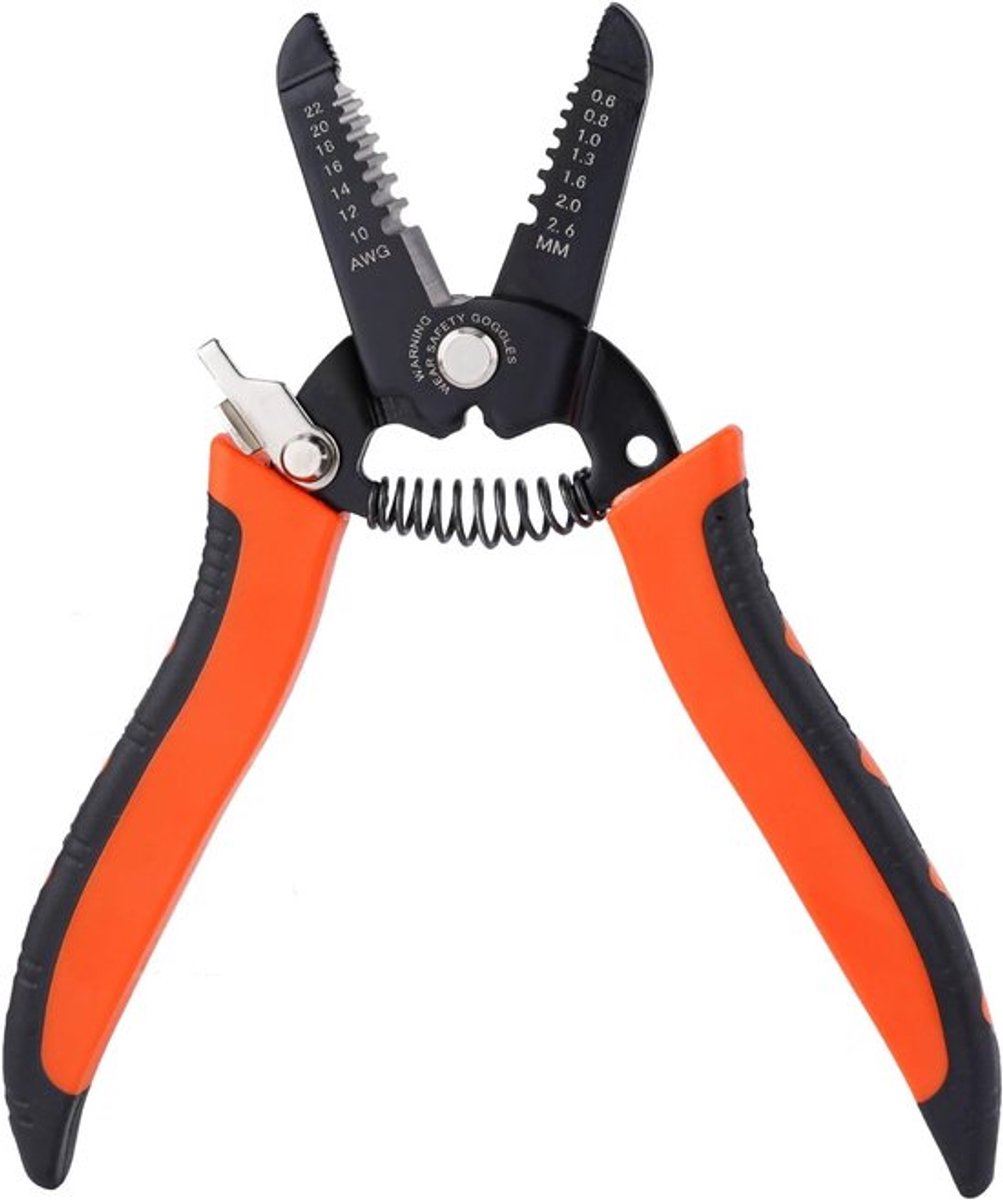 Multifunctioneel Draadstripgereedschap, 17,9cm 3-in-1 Draadkrimpgereedschap Draadknippergereedschap Draadstriptang voor Thuis Bouw Doe-Het-Zelf-Knutselen Elektriciens