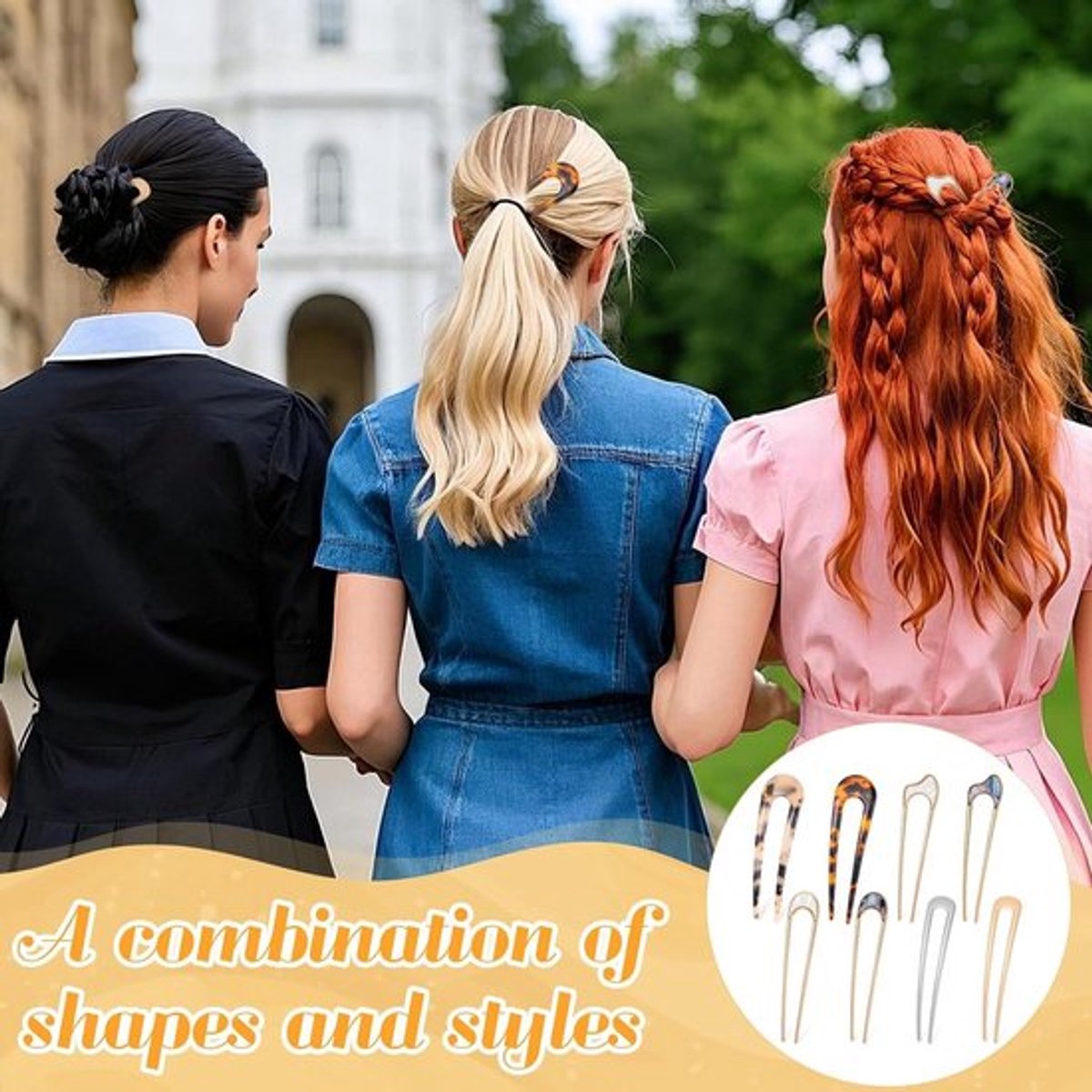 Metalen U-vormige Haarspelden Vintage - Set van 8 - Voor Kapsel Accessoires en Chignon - Haarvork en Haarstokjes - Geschikt voor Vrouwen en Meisjes - Haar U Pins