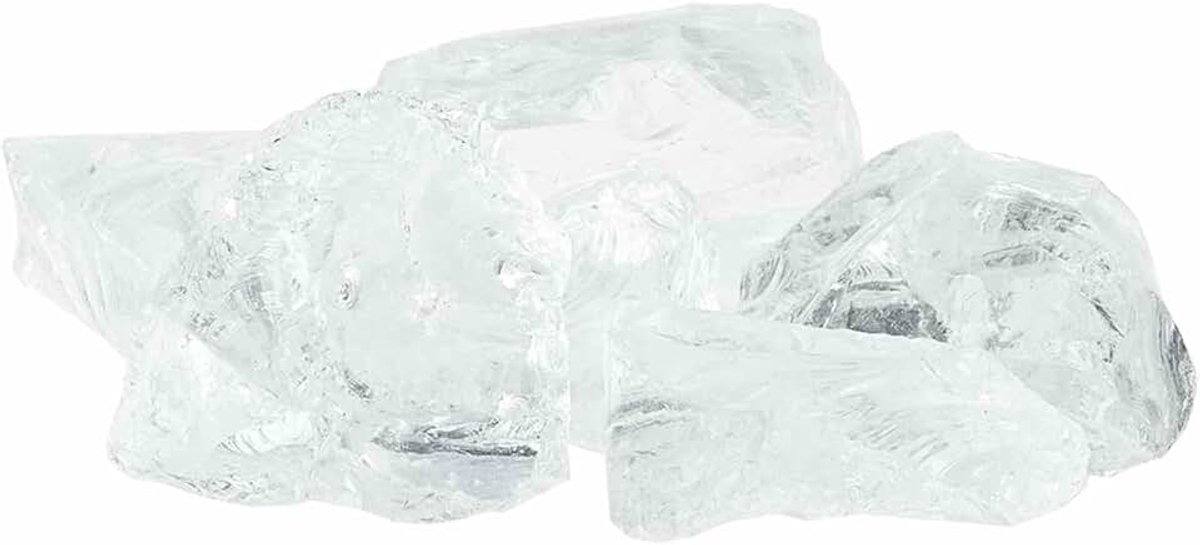 Stenen, wit glas, decoratieve stenen, 6-12 cm, voor binnen en buiten, schanskorven