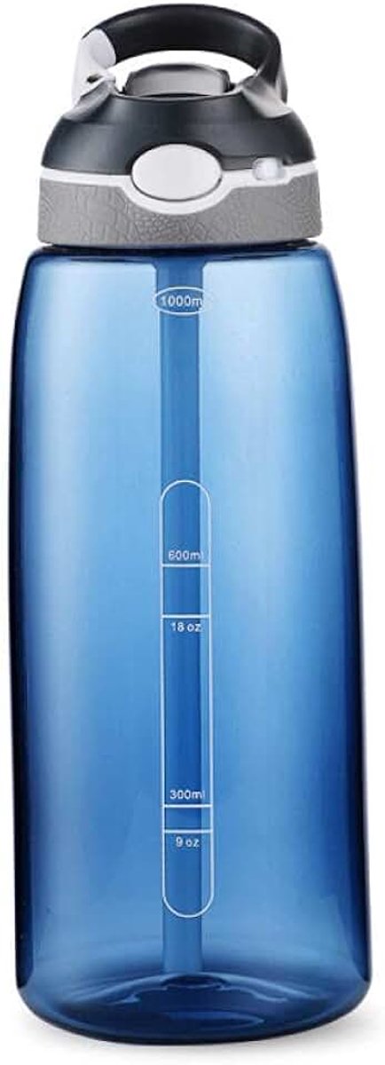 Waterfles voor fietsen, hardlopen, fietsen, sportschool, lekvrije sportflessen -blauw_1000 ml