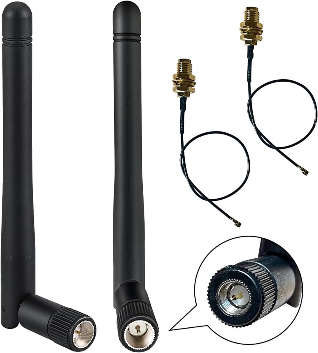 2,4 GHz 3 dBi SMA-connector U.FL voor WiFi-router, draadloze netwerkkaart, IP-beveiligingscamera, videobewaking, monitor, Bluetooth | Draadloze netwerkkaart, IP-camera, videobewaking, monitor, Bluetooth, veiligheid