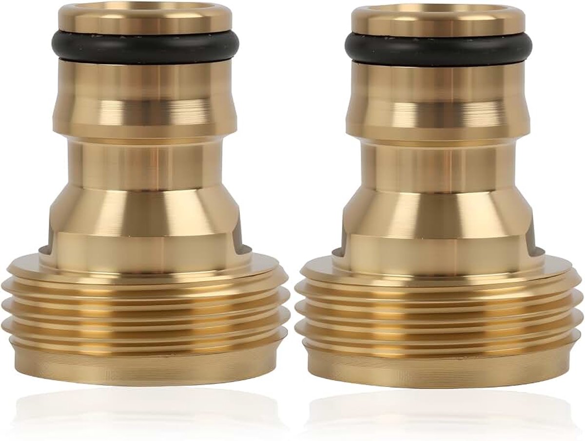 Kraanadapter voor tuinslang met buitendraad van 3/4 inch, mannelijk, compatibel met Gardena-koppelingssysteem, corrosiebestendig, uv-bestendig en hoge temperaturen (2 x 3/4 inch)