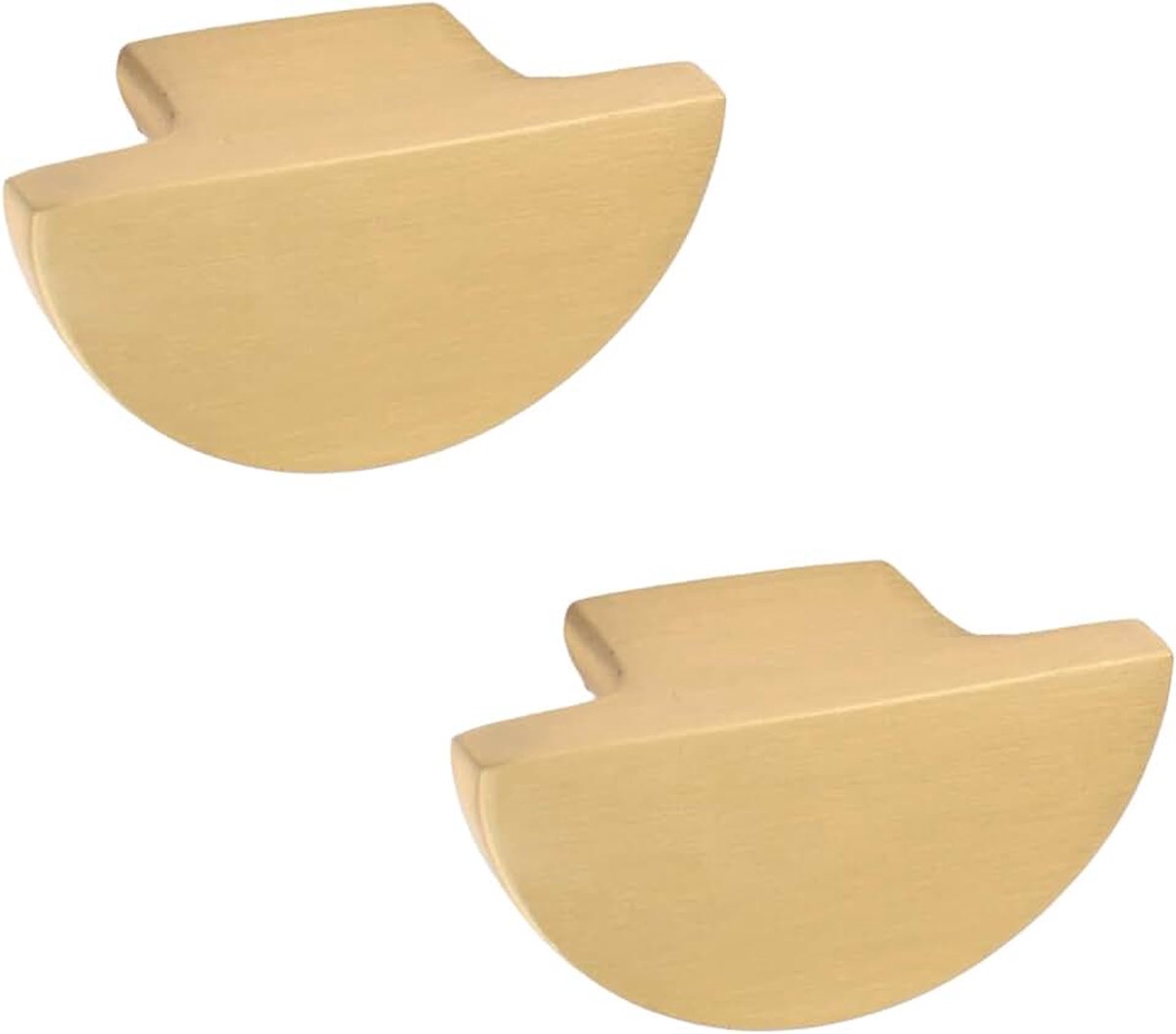 2 stuks massief messing lade trekt, halve maan lade trekt, kast handgrepen moderne halve cirkel koperen knoppen, decoratieve deurknoppen (goud)