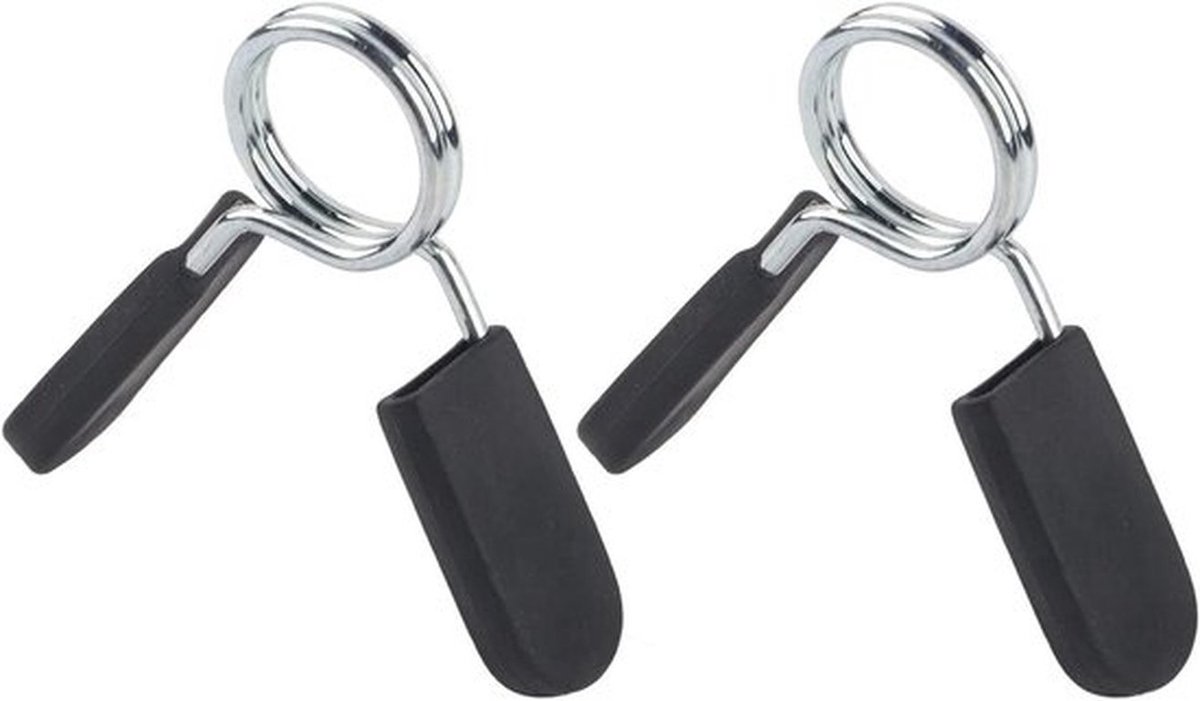 Halterklemmen - Gewichtheffen - Veerclip - 25 mm - Olympische Stang - Snelsluiting - Geschikt voor Training - Zwart Halsbanden met halterklemmen van 1 inch, halterklem, 2e halterklem voor kraagklemmen.