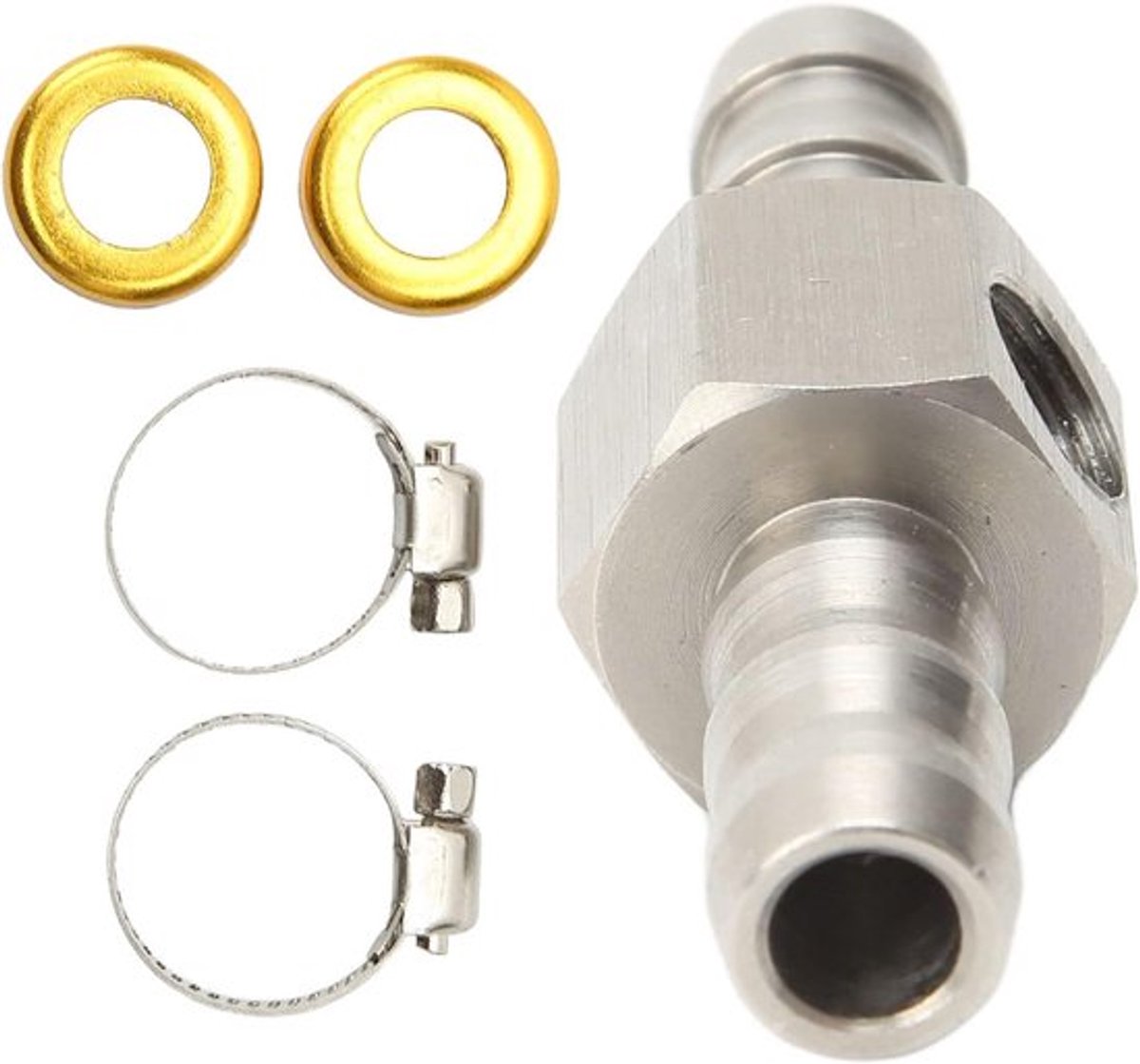 Drukmeteradapter voor brandstof, T-stuk voor brandstofleiding, 1/8-27 NPT aansluiting, geschikt voor koelvloeistof in versnellingsbak (3/8 inch)