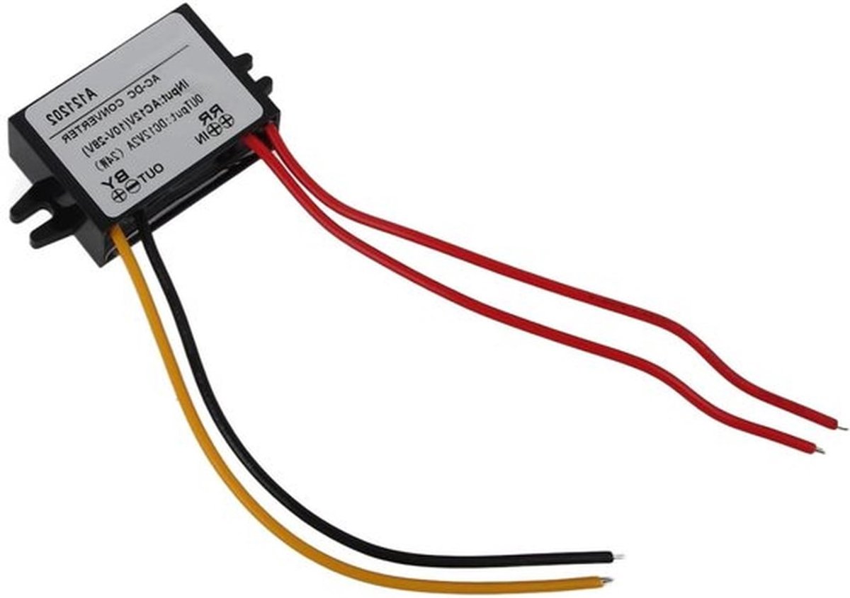 - Spanningsomzetter AC Naar DC - Voedingsmodule - Step Down Module - Spanningsregelaar Gelijkrichter - Spanningsregelaar - Geschikt voor - AC DC Step Down Converter - 5A - 10-28V naar 12V