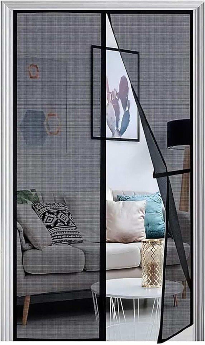 Vliegengitter balkondeur magneet 70 x 225 cm, 2024 versterkt vliegengordijn terrasplank magnetische deur zonder boren, vliegennet balkon insectenbescherming voor deur, magnetisch mozaïekgordijn