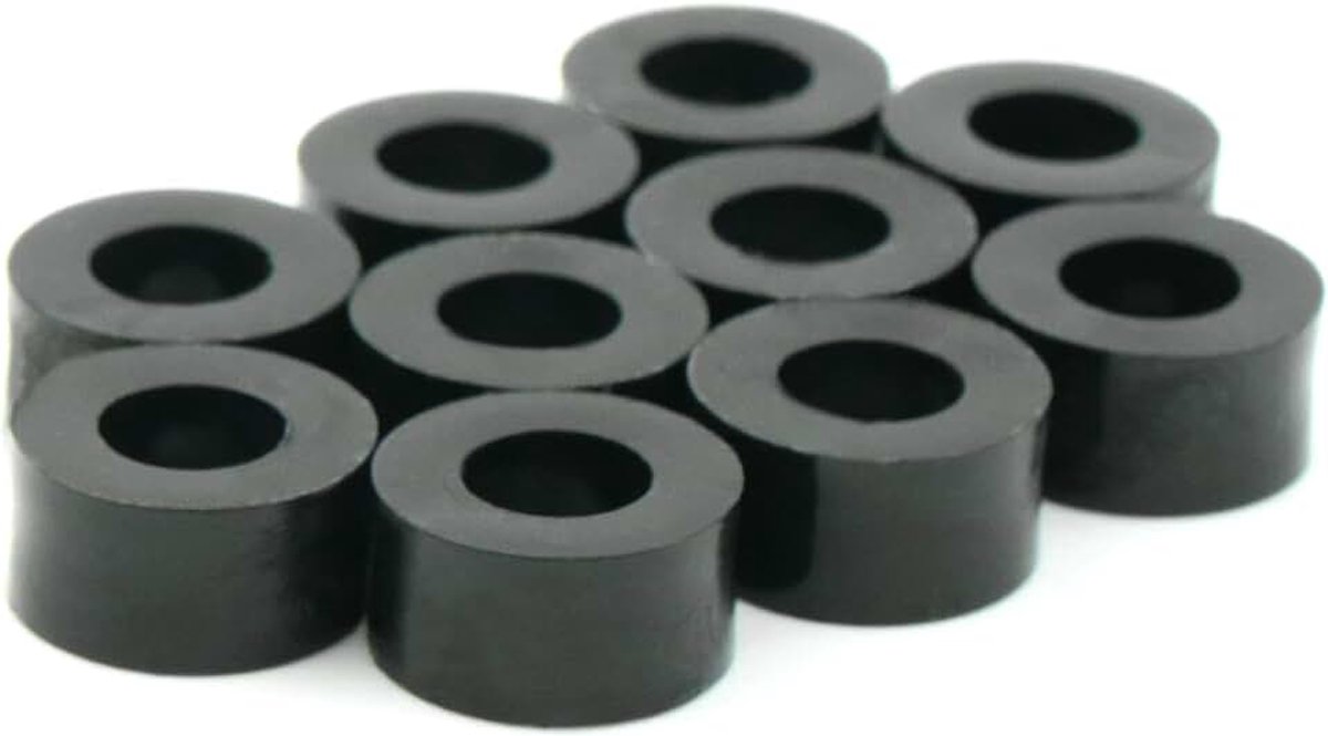 10 x afstandshulzen sluitringen L 4 mm x Ø 10/5 mm M5 rond HD-polyethyleen